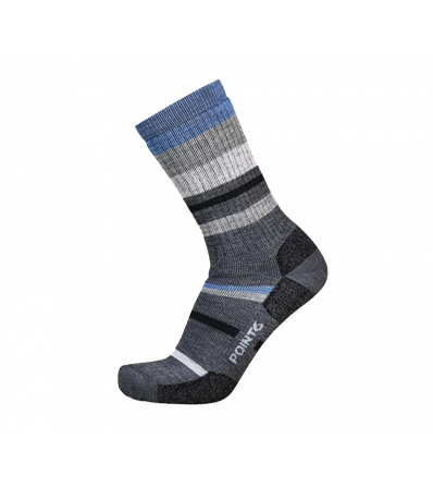 Point6 Mixed Stripe Medium Crew Socks